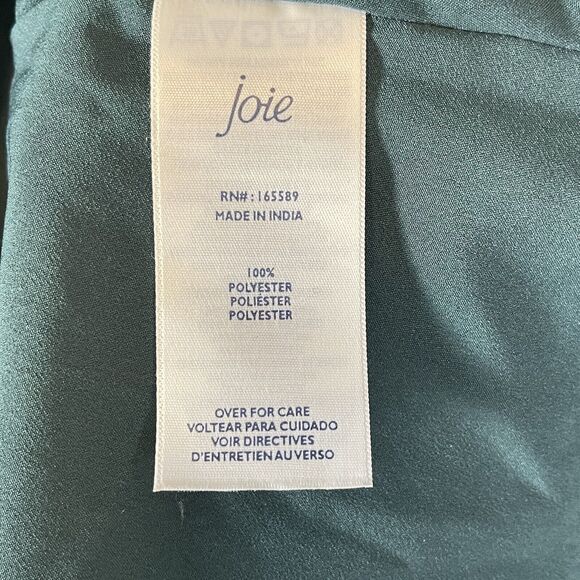 Joie Green Animal Print Short Dress Balloon Sleeve Womens SIZE XL Tunic Ditsy - Picture 11 of 13